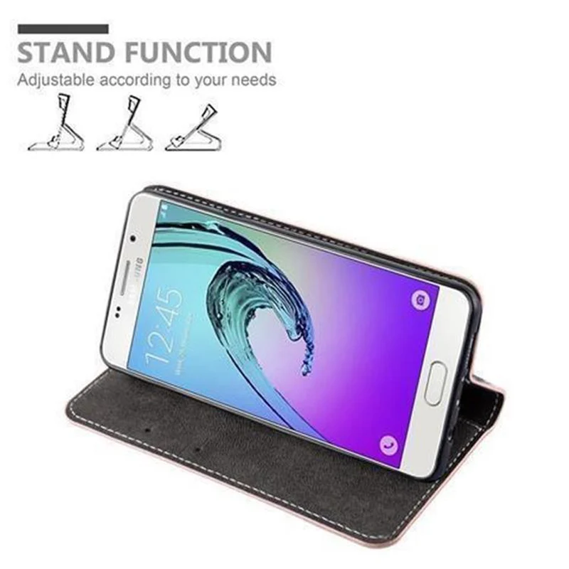 Cadorabo Hülle kompatibel mit Samsung Galaxy A5 2016 Schutzhülle mit Magnetverschluss, Standfunktion und Kartenfach