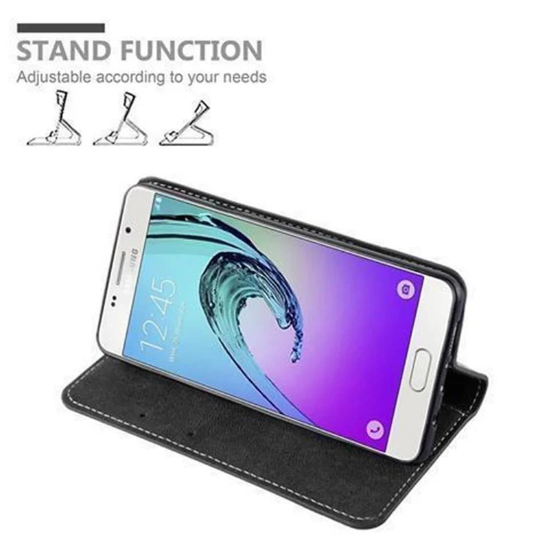 Cadorabo Hülle kompatibel mit Samsung Galaxy A5 2016 Schutzhülle mit Magnetverschluss, Standfunktion und Kartenfach