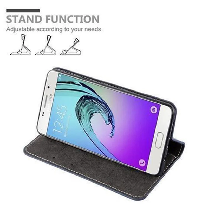Cadorabo Hülle kompatibel mit Samsung Galaxy A3 2016 Schutzhülle mit Magnetverschluss, Standfunktion und Kartenfach