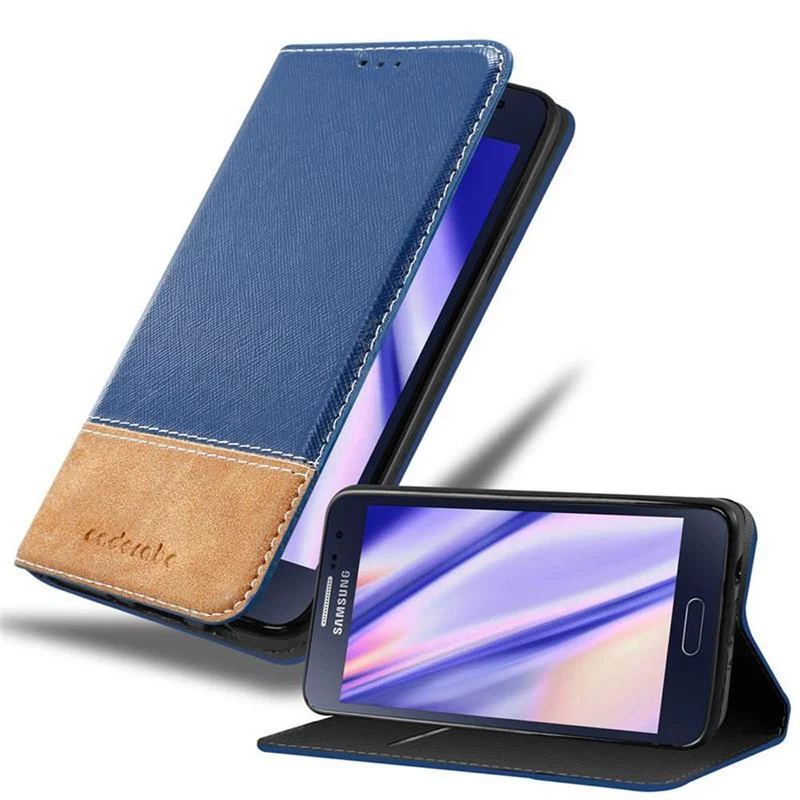 Cadorabo Hülle kompatibel mit Samsung Galaxy A3 2015 Schutzhülle mit Magnetverschluss, Standfunktion und Kartenfach