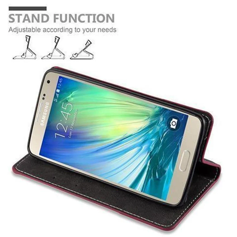 Cadorabo Hülle kompatibel mit Samsung Galaxy A3 2015 Schutzhülle mit Magnetverschluss, Standfunktion und Kartenfach