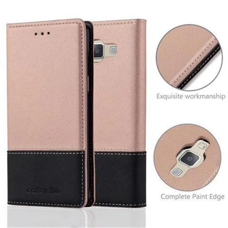 Cadorabo Hülle kompatibel mit Samsung Galaxy A3 2015 Schutzhülle mit Magnetverschluss, Standfunktion und Kartenfach