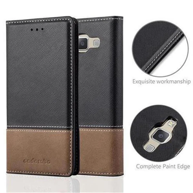 Cadorabo Hülle kompatibel mit Samsung Galaxy A3 2015 Schutzhülle mit Magnetverschluss, Standfunktion und Kartenfach