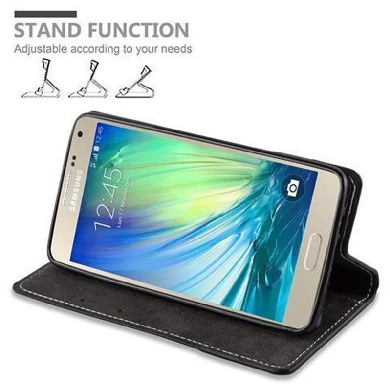Cadorabo Hülle kompatibel mit Samsung Galaxy A3 2015 Schutzhülle mit Magnetverschluss, Standfunktion und Kartenfach