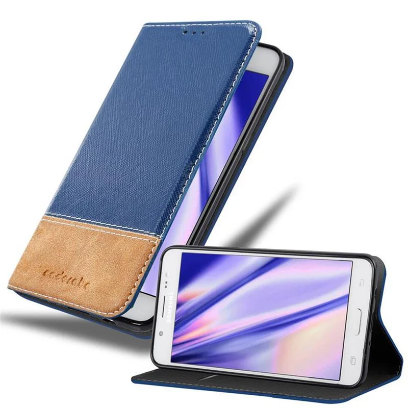 Cadorabo Hülle kompatibel mit Samsung Galaxy J5 2016 Schutzhülle mit Magnetverschluss, Standfunktion und Kartenfach