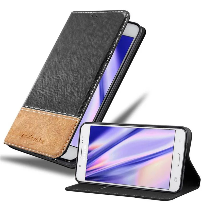 Cadorabo Hülle kompatibel mit Samsung Galaxy J5 2016 Schutzhülle mit Magnetverschluss, Standfunktion und Kartenfach