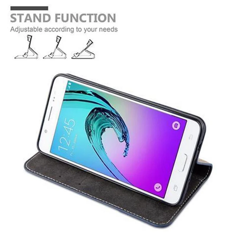 Cadorabo Hülle kompatibel mit Samsung Galaxy J5 2016 Schutzhülle mit Magnetverschluss, Standfunktion und Kartenfach