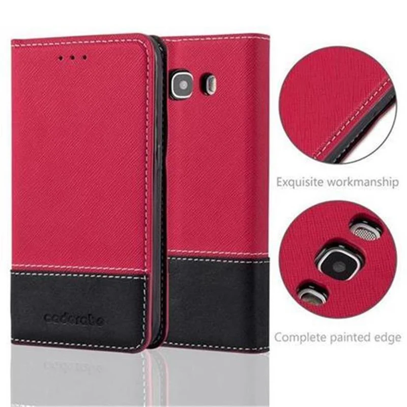 Cadorabo Hülle kompatibel mit Samsung Galaxy J5 2016 Schutzhülle mit Magnetverschluss, Standfunktion und Kartenfach