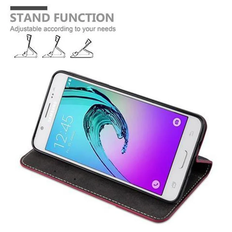 Cadorabo Hülle kompatibel mit Samsung Galaxy J5 2016 Schutzhülle mit Magnetverschluss, Standfunktion und Kartenfach