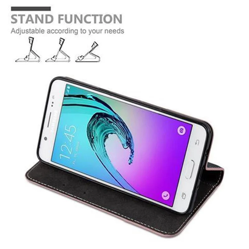 Cadorabo Hülle kompatibel mit Samsung Galaxy J5 2016 Schutzhülle mit Magnetverschluss, Standfunktion und Kartenfach