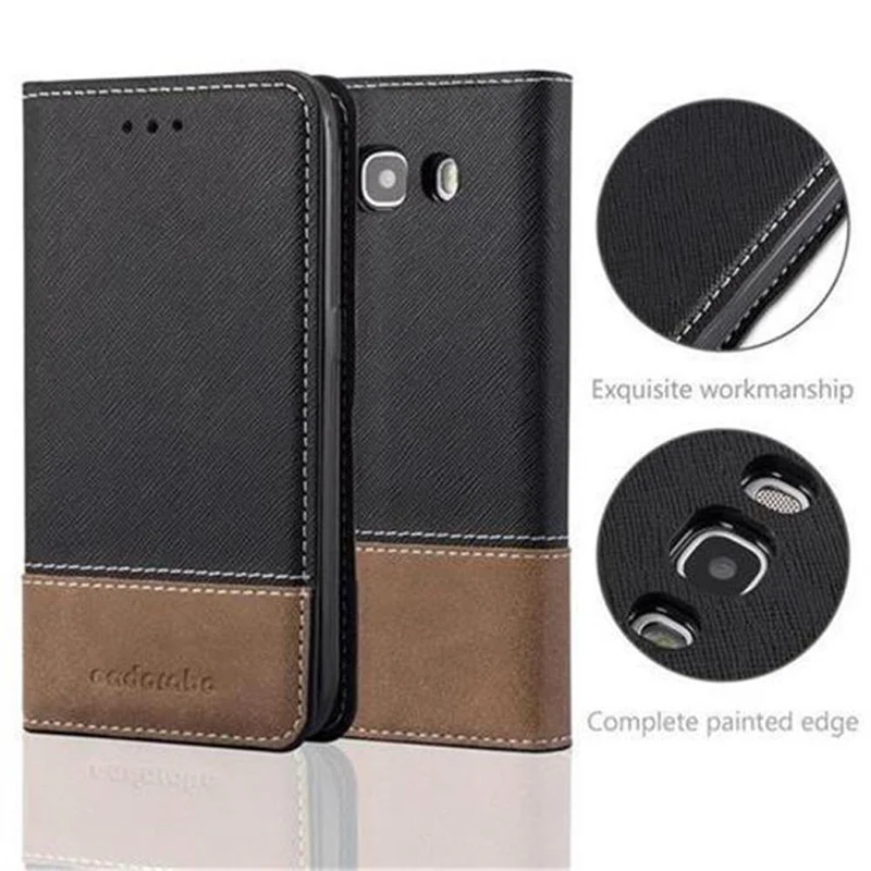 Cadorabo Hülle kompatibel mit Samsung Galaxy J5 2016 Schutzhülle mit Magnetverschluss, Standfunktion und Kartenfach