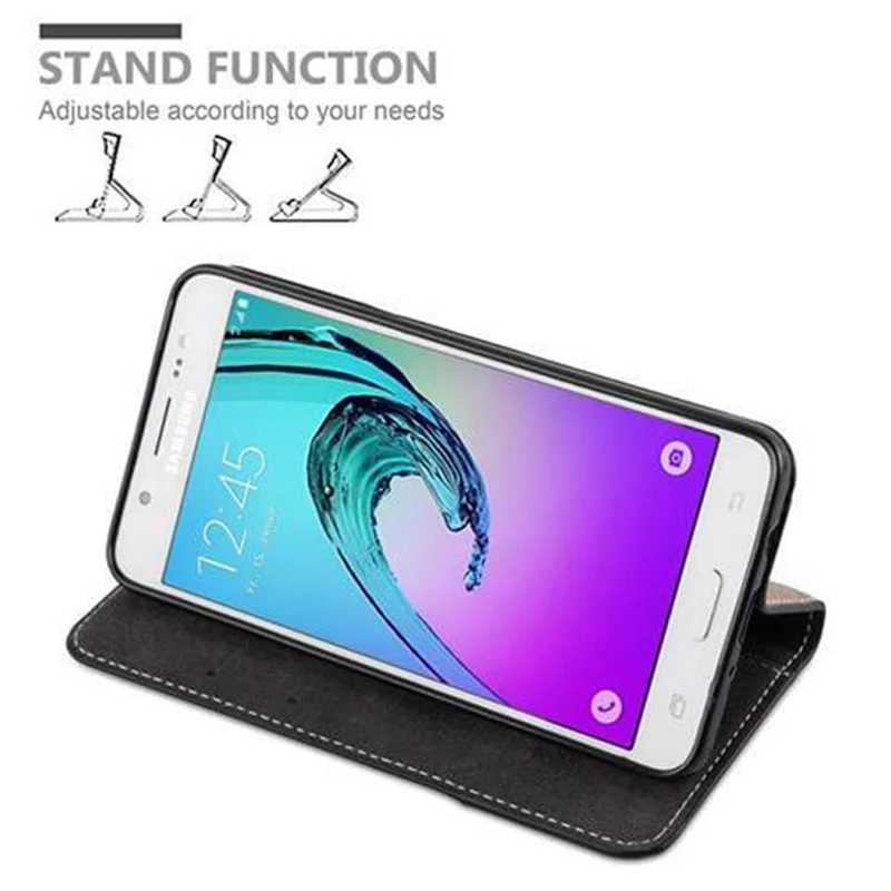 Cadorabo Hülle kompatibel mit Samsung Galaxy J5 2016 Schutzhülle mit Magnetverschluss, Standfunktion und Kartenfach