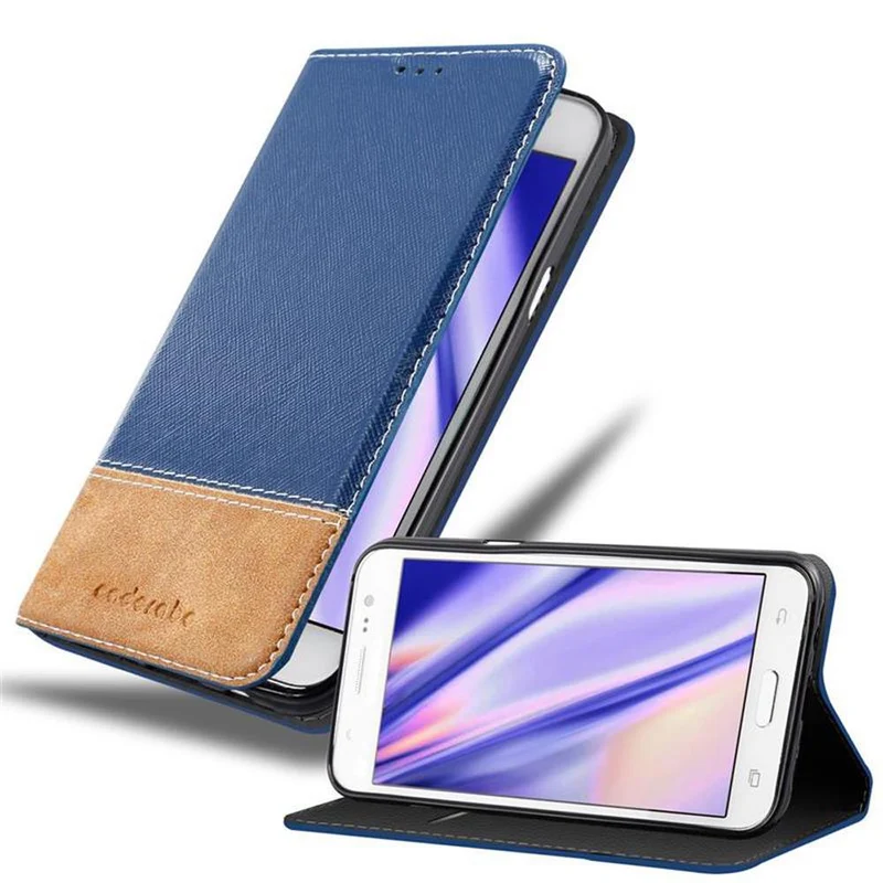 Cadorabo Hülle kompatibel mit Samsung Galaxy J5 2015 Schutzhülle mit Magnetverschluss, Standfunktion und Kartenfach