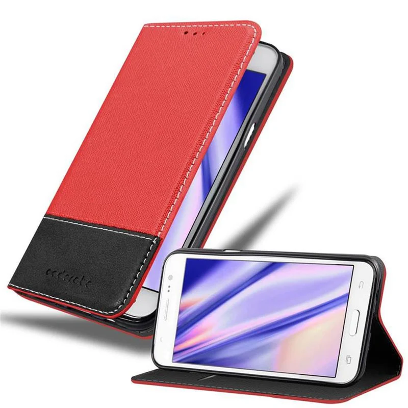 Cadorabo Hülle kompatibel mit Samsung Galaxy J5 2015 Schutzhülle mit Magnetverschluss, Standfunktion und Kartenfach