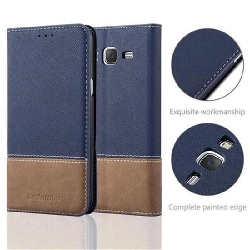 Cadorabo Hülle kompatibel mit Samsung Galaxy J5 2015 Schutzhülle mit Magnetverschluss, Standfunktion und Kartenfach