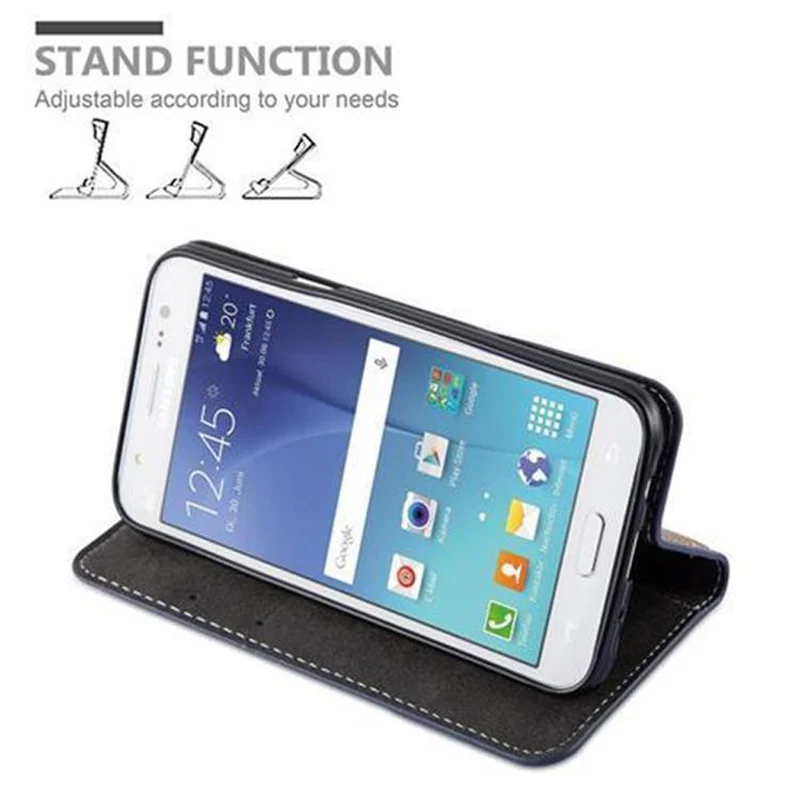 Cadorabo Hülle kompatibel mit Samsung Galaxy J5 2015 Schutzhülle mit Magnetverschluss, Standfunktion und Kartenfach