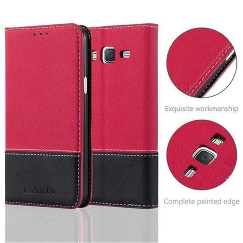 Cadorabo Hülle kompatibel mit Samsung Galaxy J5 2015 Schutzhülle mit Magnetverschluss, Standfunktion und Kartenfach