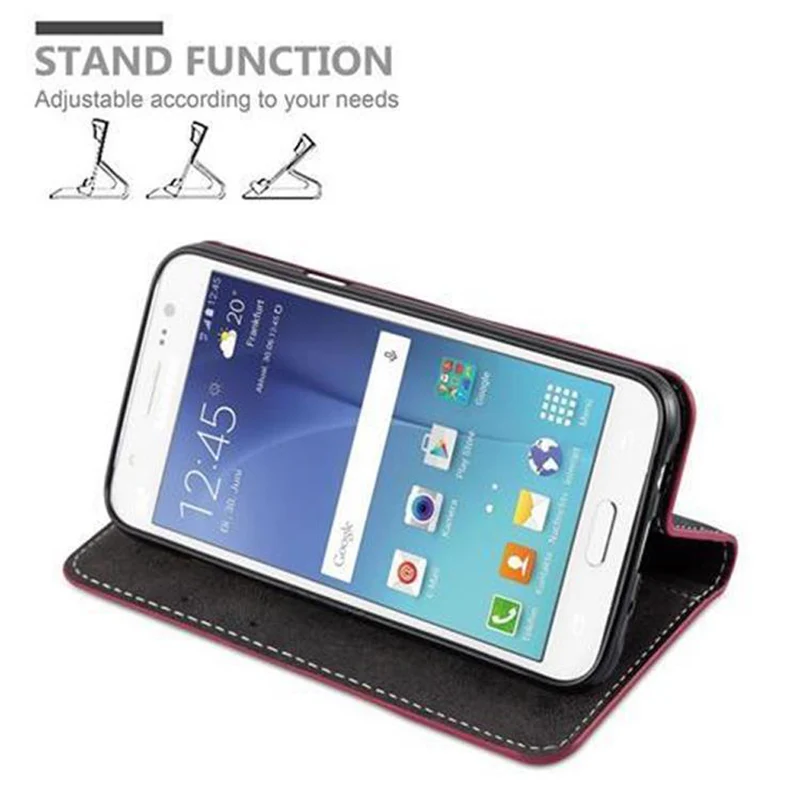 Cadorabo Hülle kompatibel mit Samsung Galaxy J5 2015 Schutzhülle mit Magnetverschluss, Standfunktion und Kartenfach