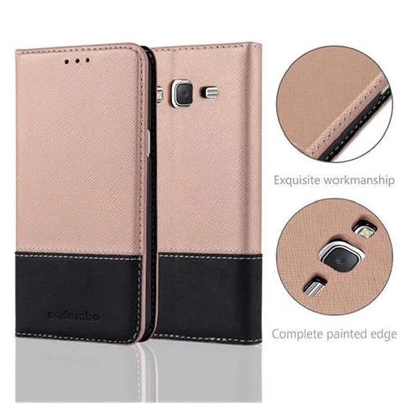 Cadorabo Hülle kompatibel mit Samsung Galaxy J5 2015 Schutzhülle mit Magnetverschluss, Standfunktion und Kartenfach