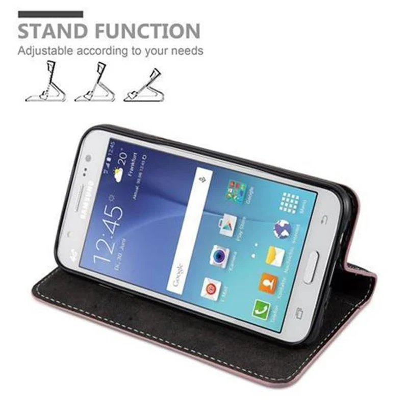 Cadorabo Hülle kompatibel mit Samsung Galaxy J5 2015 Schutzhülle mit Magnetverschluss, Standfunktion und Kartenfach