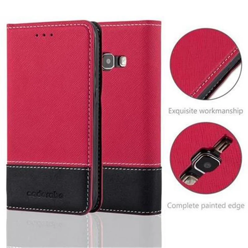 Cadorabo Hülle kompatibel mit Samsung Galaxy J1 2016 Schutzhülle mit Magnetverschluss, Standfunktion und Kartenfach