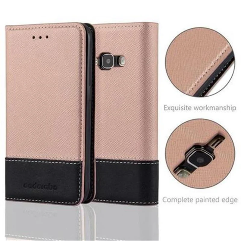 Cadorabo Hülle kompatibel mit Samsung Galaxy J1 2016 Schutzhülle mit Magnetverschluss, Standfunktion und Kartenfach