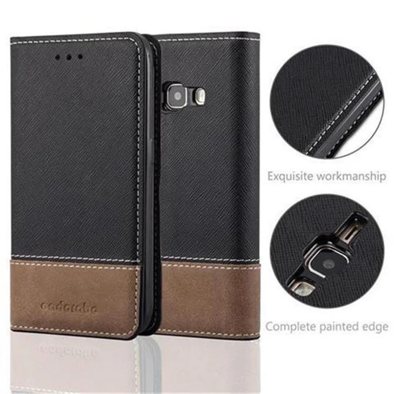 Cadorabo Hülle kompatibel mit Samsung Galaxy J1 2016 Schutzhülle mit Magnetverschluss, Standfunktion und Kartenfach
