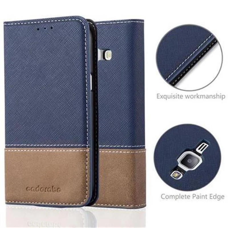 Cadorabo Hülle kompatibel mit Samsung Galaxy J1 2015 Schutzhülle mit Magnetverschluss, Standfunktion und Kartenfach