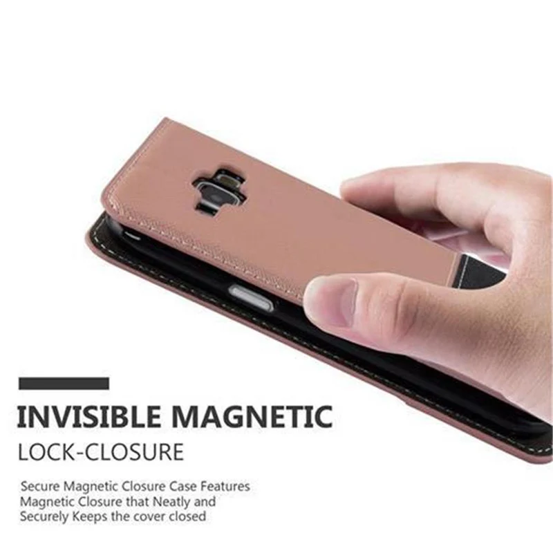 Cadorabo Hülle kompatibel mit Samsung Galaxy J1 2015 Schutzhülle mit Magnetverschluss, Standfunktion und Kartenfach