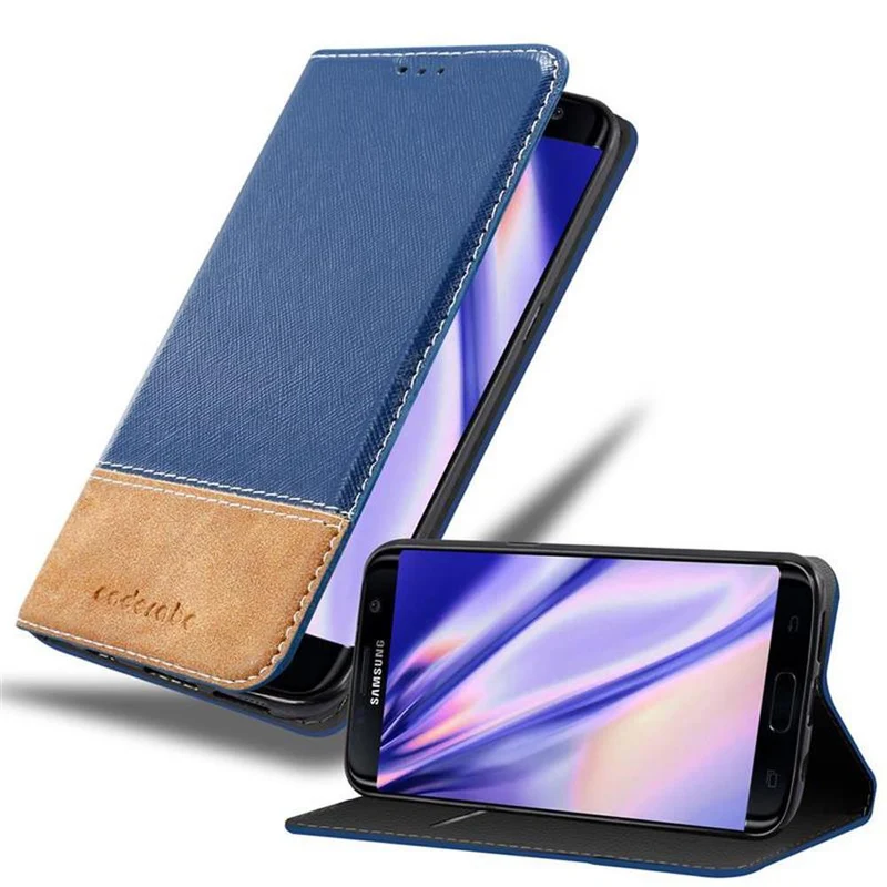 Cadorabo Hülle kompatibel mit Samsung Galaxy S7 EDGE Schutzhülle mit Magnetverschluss, Standfunktion und Kartenfach