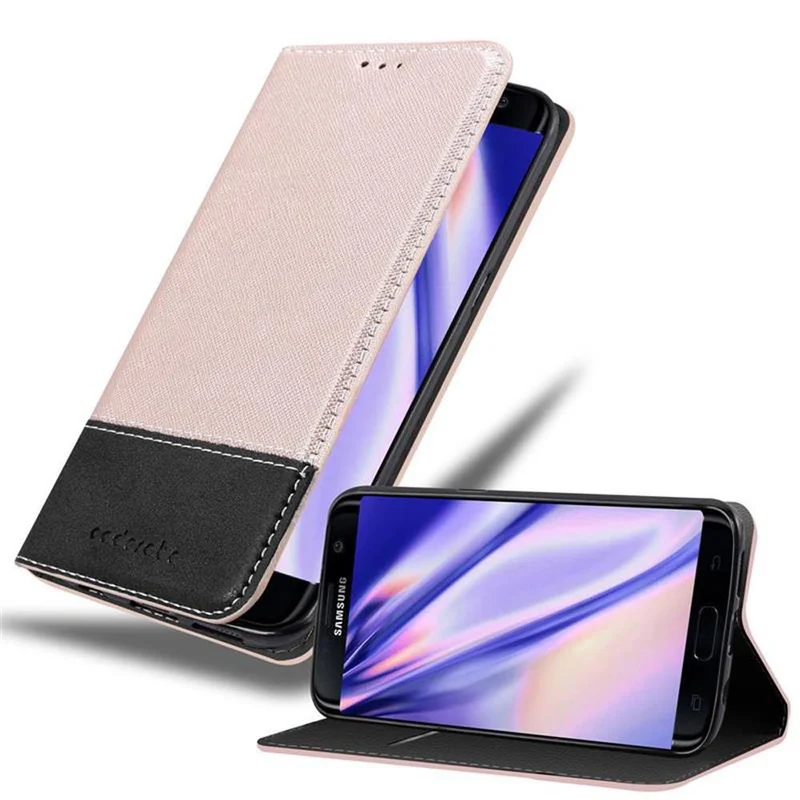 Cadorabo Hülle kompatibel mit Samsung Galaxy S7 EDGE Schutzhülle mit Magnetverschluss, Standfunktion und Kartenfach
