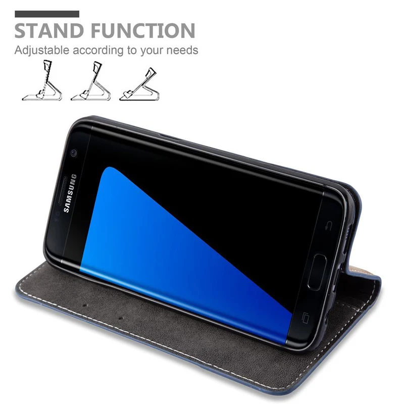 Cadorabo Hülle kompatibel mit Samsung Galaxy S7 EDGE Schutzhülle mit Magnetverschluss, Standfunktion und Kartenfach