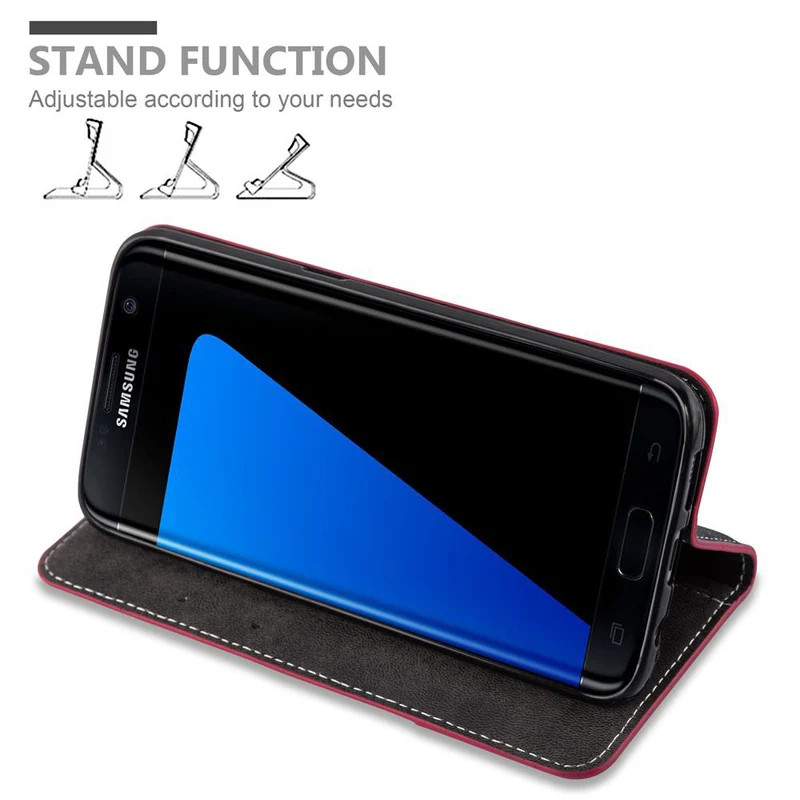 Cadorabo Hülle kompatibel mit Samsung Galaxy S7 EDGE Schutzhülle mit Magnetverschluss, Standfunktion und Kartenfach
