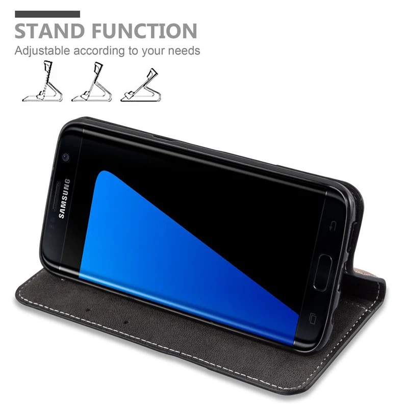 Cadorabo Hülle kompatibel mit Samsung Galaxy S7 EDGE Schutzhülle mit Magnetverschluss, Standfunktion und Kartenfach