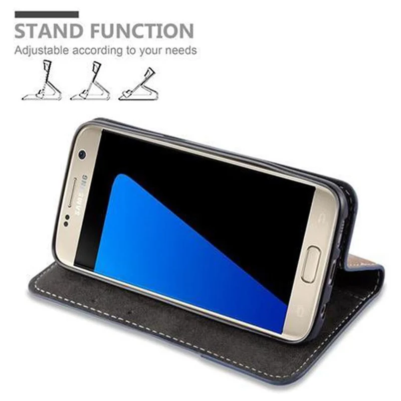 Cadorabo Hülle kompatibel mit Samsung Galaxy S7 Schutzhülle mit Magnetverschluss, Standfunktion und Kartenfach
