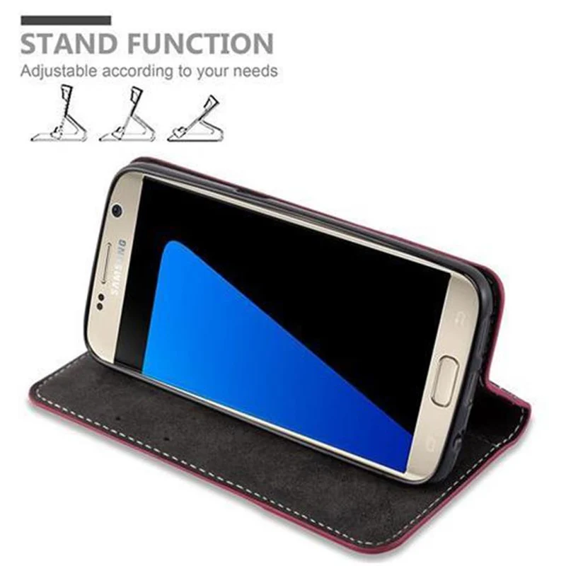 Cadorabo Hülle kompatibel mit Samsung Galaxy S7 Schutzhülle mit Magnetverschluss, Standfunktion und Kartenfach
