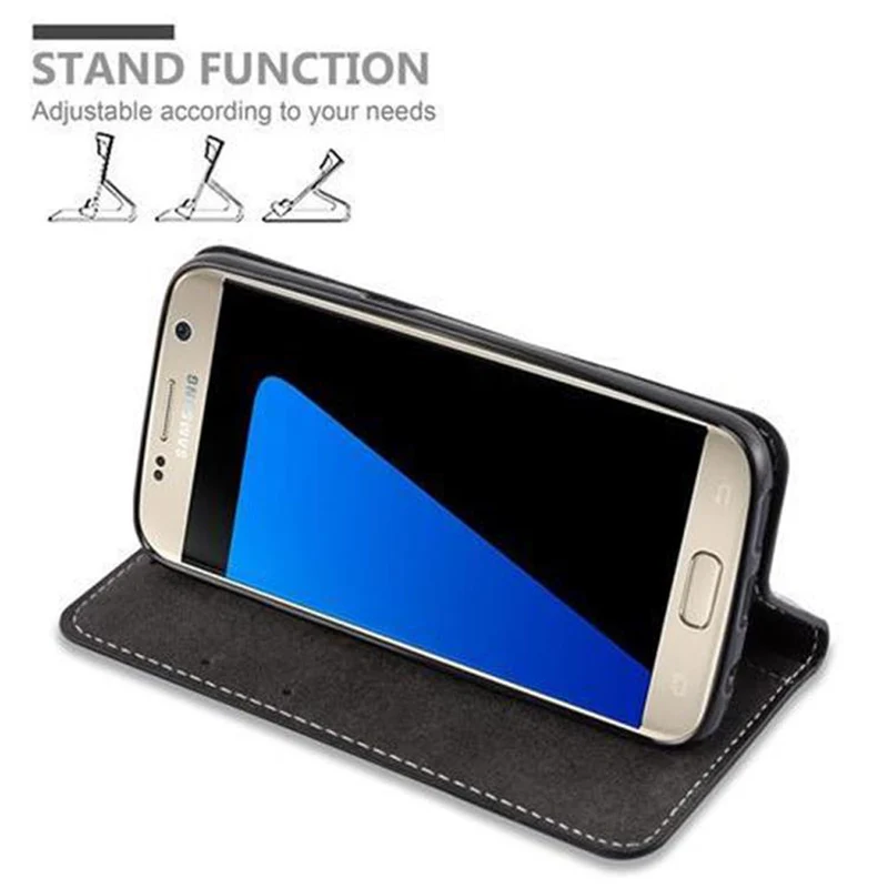 Cadorabo Hülle kompatibel mit Samsung Galaxy S7 Schutzhülle mit Magnetverschluss, Standfunktion und Kartenfach