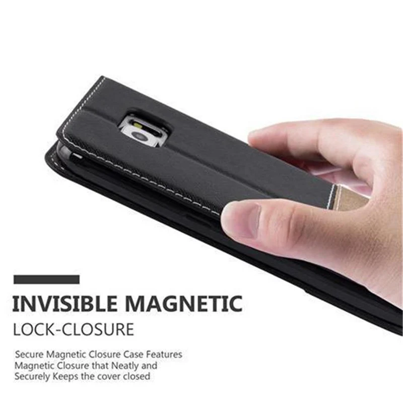Cadorabo Hülle kompatibel mit Samsung Galaxy S6 Schutzhülle mit Magnetverschluss, Standfunktion und Kartenfach