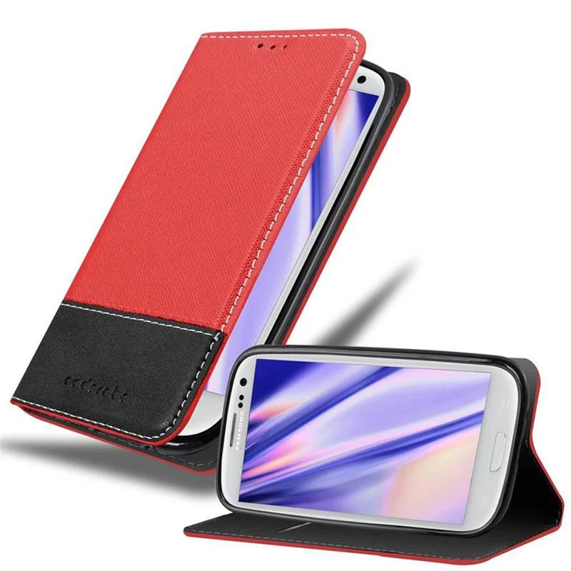 Cadorabo Hülle kompatibel mit Samsung Galaxy S3 / S3 NEO Schutzhülle mit Magnetverschluss, Standfunktion und Kartenfach