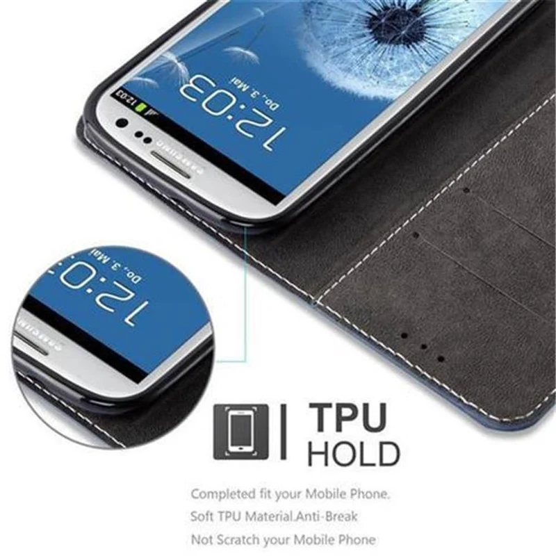Cadorabo Hülle kompatibel mit Samsung Galaxy S3 / S3 NEO Schutzhülle mit Magnetverschluss, Standfunktion und Kartenfach