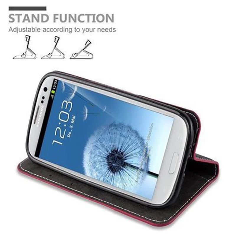 Cadorabo Hülle kompatibel mit Samsung Galaxy S3 / S3 NEO Schutzhülle mit Magnetverschluss, Standfunktion und Kartenfach