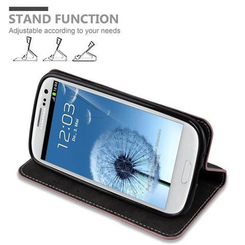 Cadorabo Hülle kompatibel mit Samsung Galaxy S3 / S3 NEO Schutzhülle mit Magnetverschluss, Standfunktion und Kartenfach