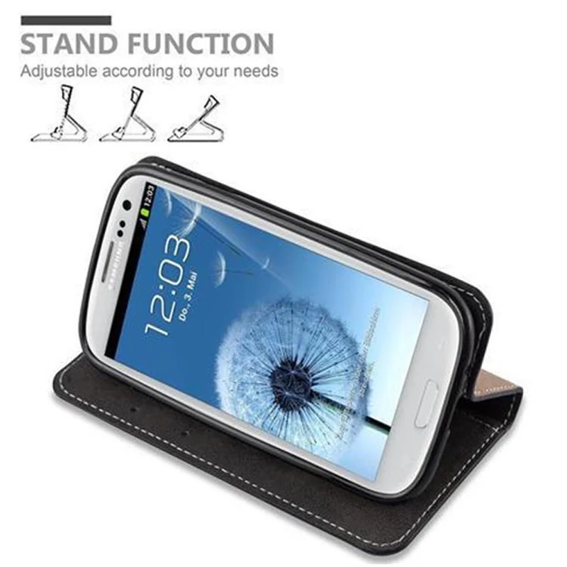 Cadorabo Hülle kompatibel mit Samsung Galaxy S3 / S3 NEO Schutzhülle mit Magnetverschluss, Standfunktion und Kartenfach