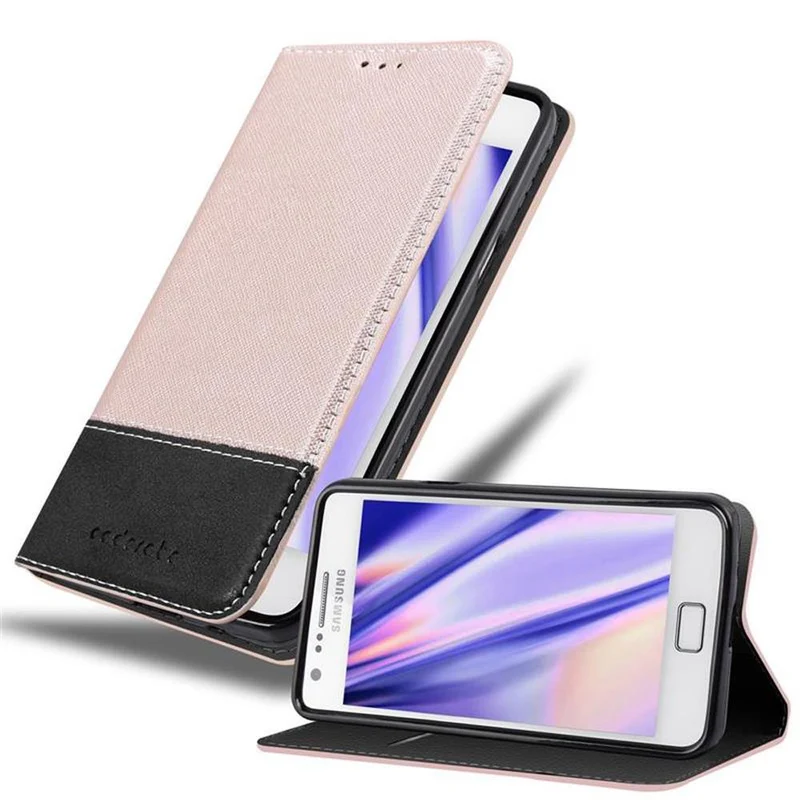 Cadorabo Hülle kompatibel mit Samsung Galaxy S2 / S2 PLUS Schutzhülle mit Magnetverschluss, Standfunktion und Kartenfach