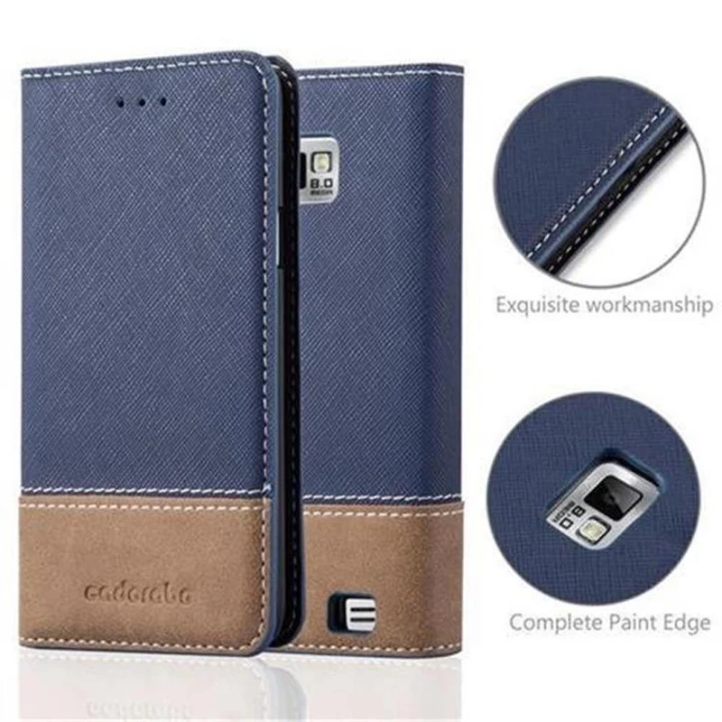 Cadorabo Hülle kompatibel mit Samsung Galaxy S2 / S2 PLUS Schutzhülle mit Magnetverschluss, Standfunktion und Kartenfach