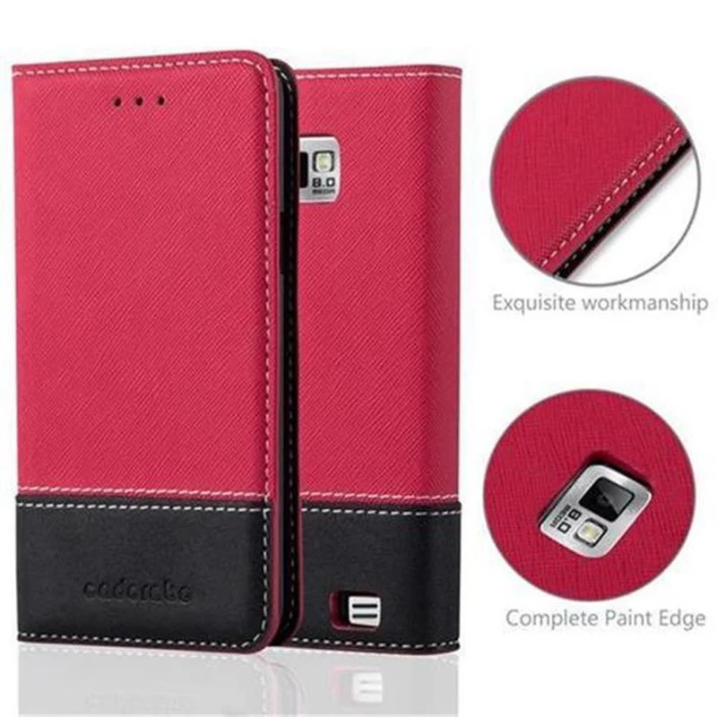 Cadorabo Hülle kompatibel mit Samsung Galaxy S2 / S2 PLUS Schutzhülle mit Magnetverschluss, Standfunktion und Kartenfach