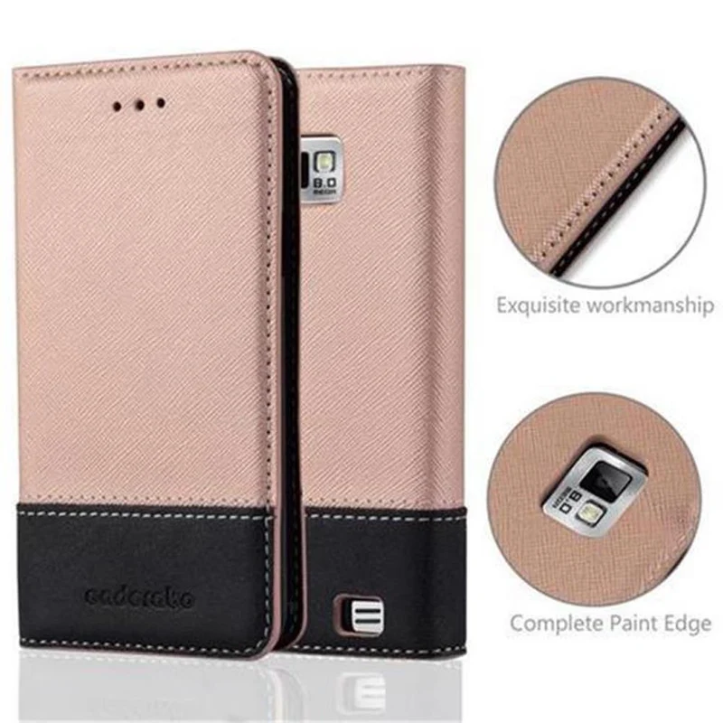 Cadorabo Hülle kompatibel mit Samsung Galaxy S2 / S2 PLUS Schutzhülle mit Magnetverschluss, Standfunktion und Kartenfach