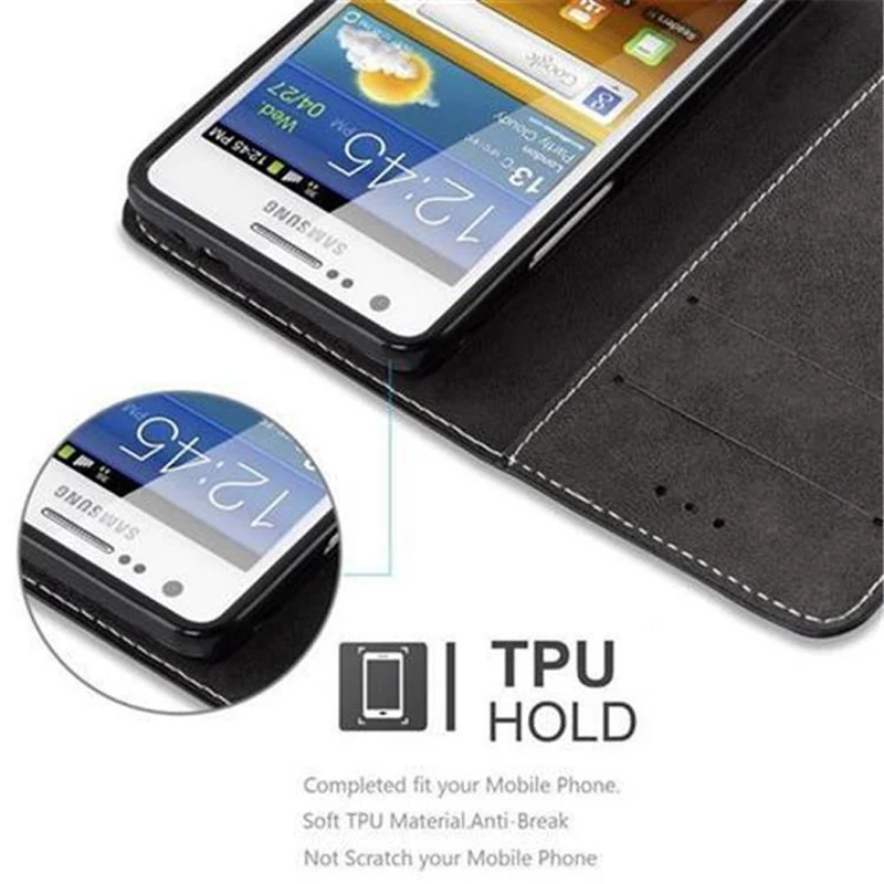 Cadorabo Hülle kompatibel mit Samsung Galaxy S2 / S2 PLUS Schutzhülle mit Magnetverschluss, Standfunktion und Kartenfach