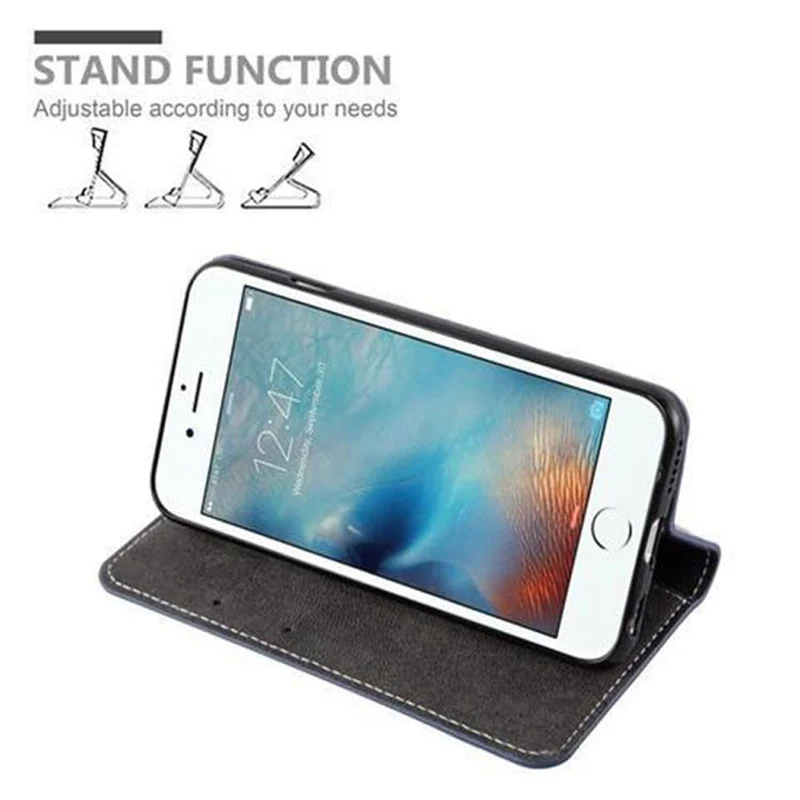 Cadorabo Hülle kompatibel mit Apple iPhone 6 / 6S Schutzhülle mit Magnetverschluss, Standfunktion und Kartenfach