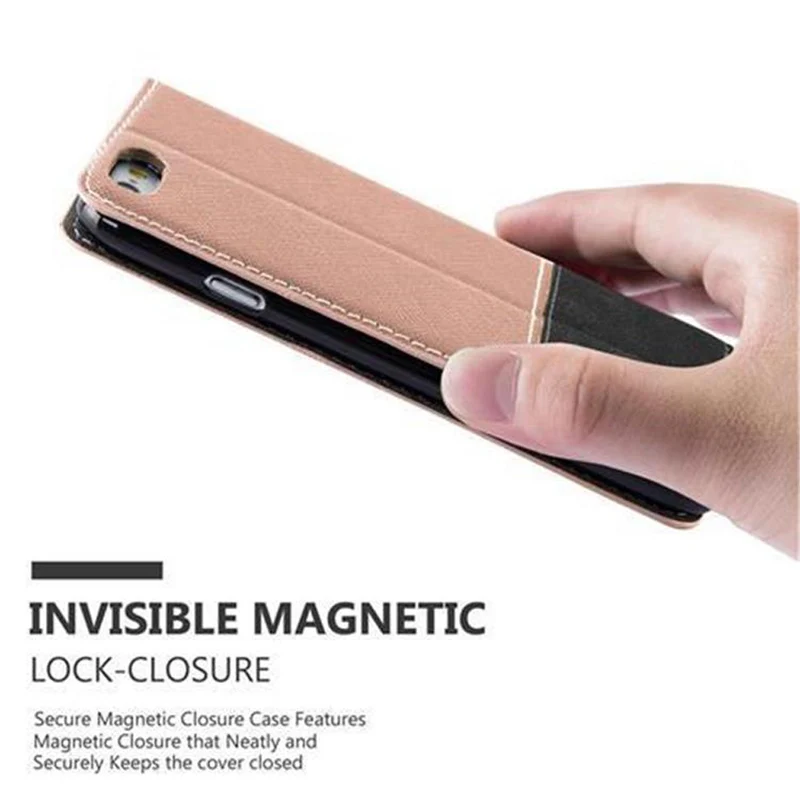 Cadorabo Hülle kompatibel mit Apple iPhone 6 / 6S Schutzhülle mit Magnetverschluss, Standfunktion und Kartenfach